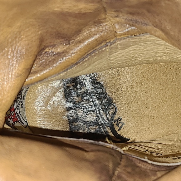 Old Gringo  Yippee Ki Yay Tan Leather and Studded Belth Ankle Boots - Picture 8 of 9